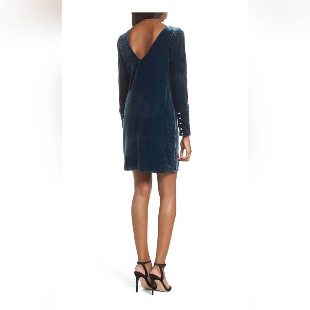 Charles Henry Teal Sheath Dress Crushed Velvet Sz M NWT